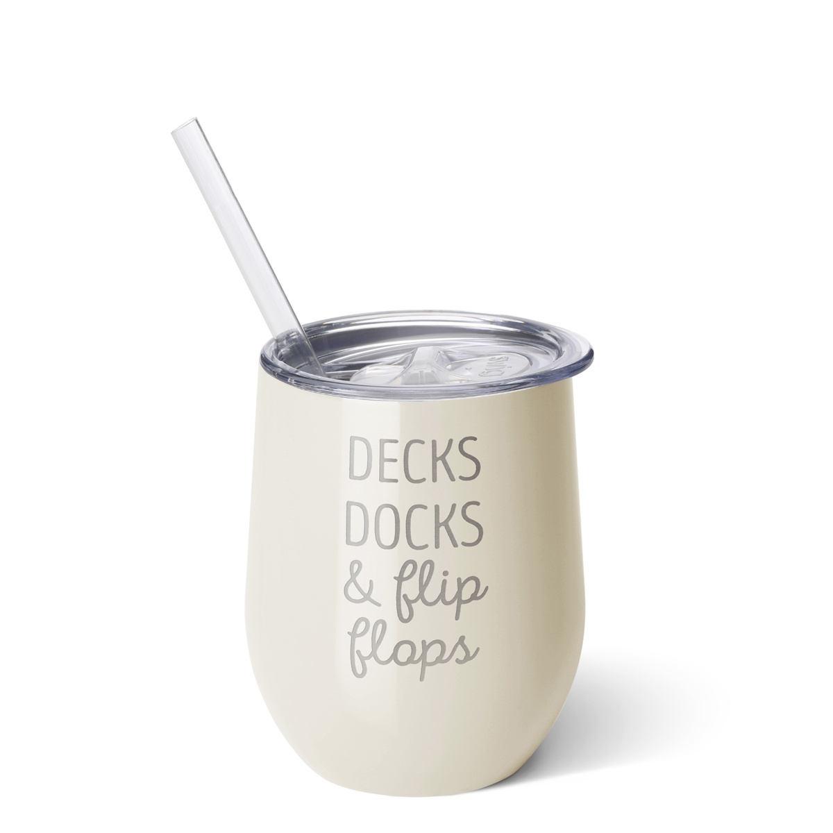 slide 1 of 1, Swig Decks Docks Flip Flops Wine Cup, 12 oz