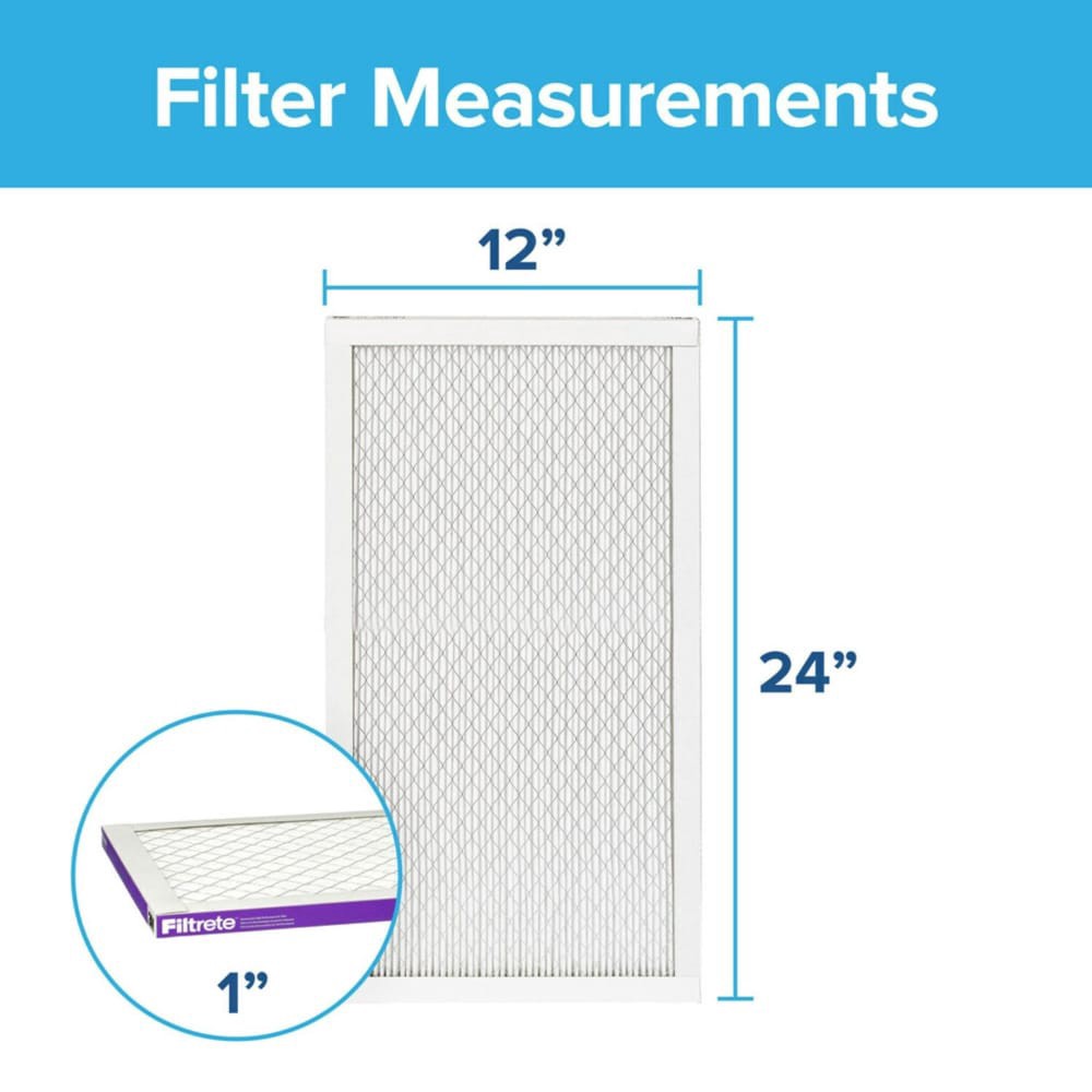 slide 2 of 6, Filtrete Allergen Bacteria & Virus Furnace Ac Air Filter 1500 Mpr, 12 in x 24 in