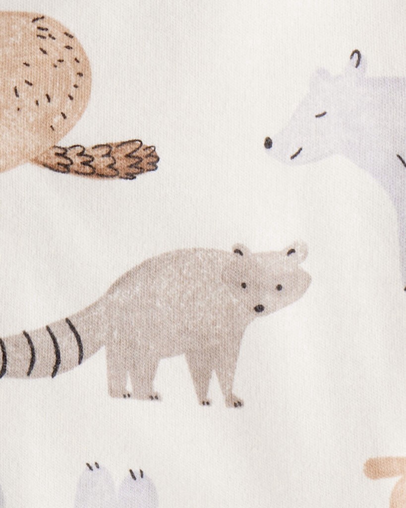 slide 2 of 3, Carter's Carters Baby Boy Fox Print 100% Cotton Long-Sleeve Sleep & Play - Ivory Ivory 3M, 1 ct