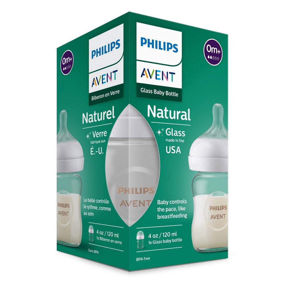 slide 5 of 39, Philips Avent Natural 0-3m 4 fl oz Glass Baby Bottle 1 Each, 1 ct