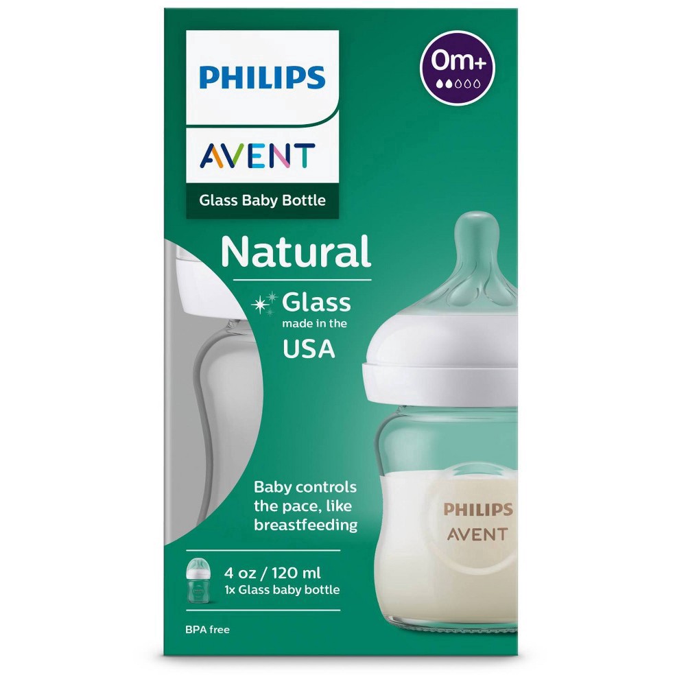 slide 28 of 39, Philips Avent Natural 0-3m 4 fl oz Glass Baby Bottle 1 Each, 1 ct