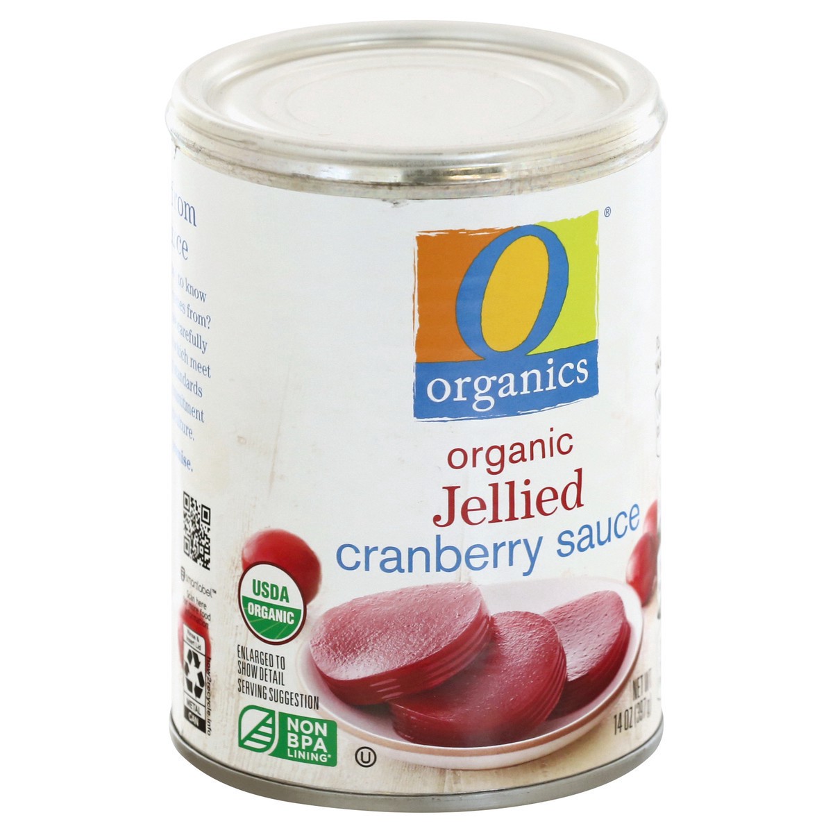 slide 2 of 9, O Organics Cranberry Sauce, Organic, Jellied, 14 oz