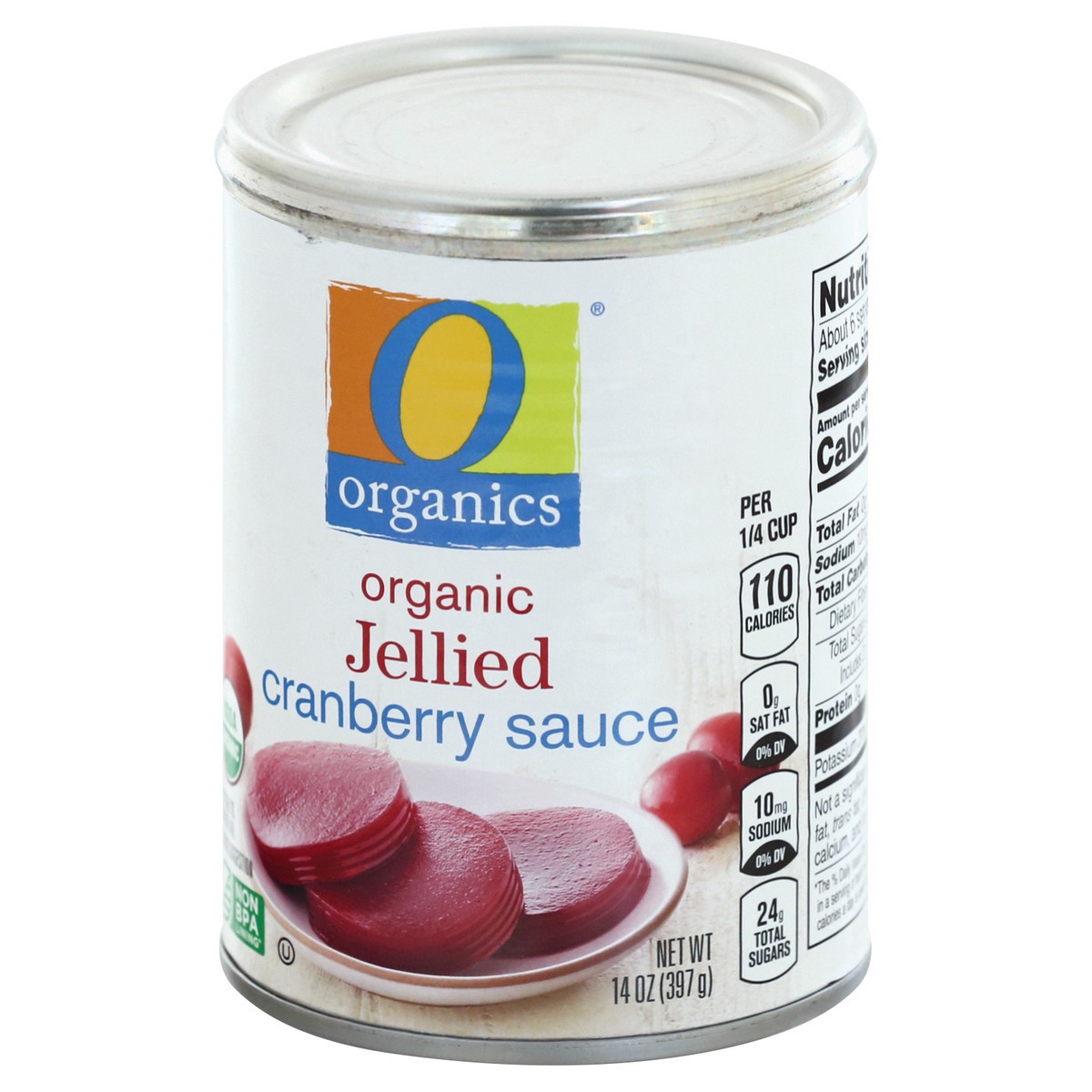 slide 3 of 9, O Organics Cranberry Sauce, Organic, Jellied, 14 oz