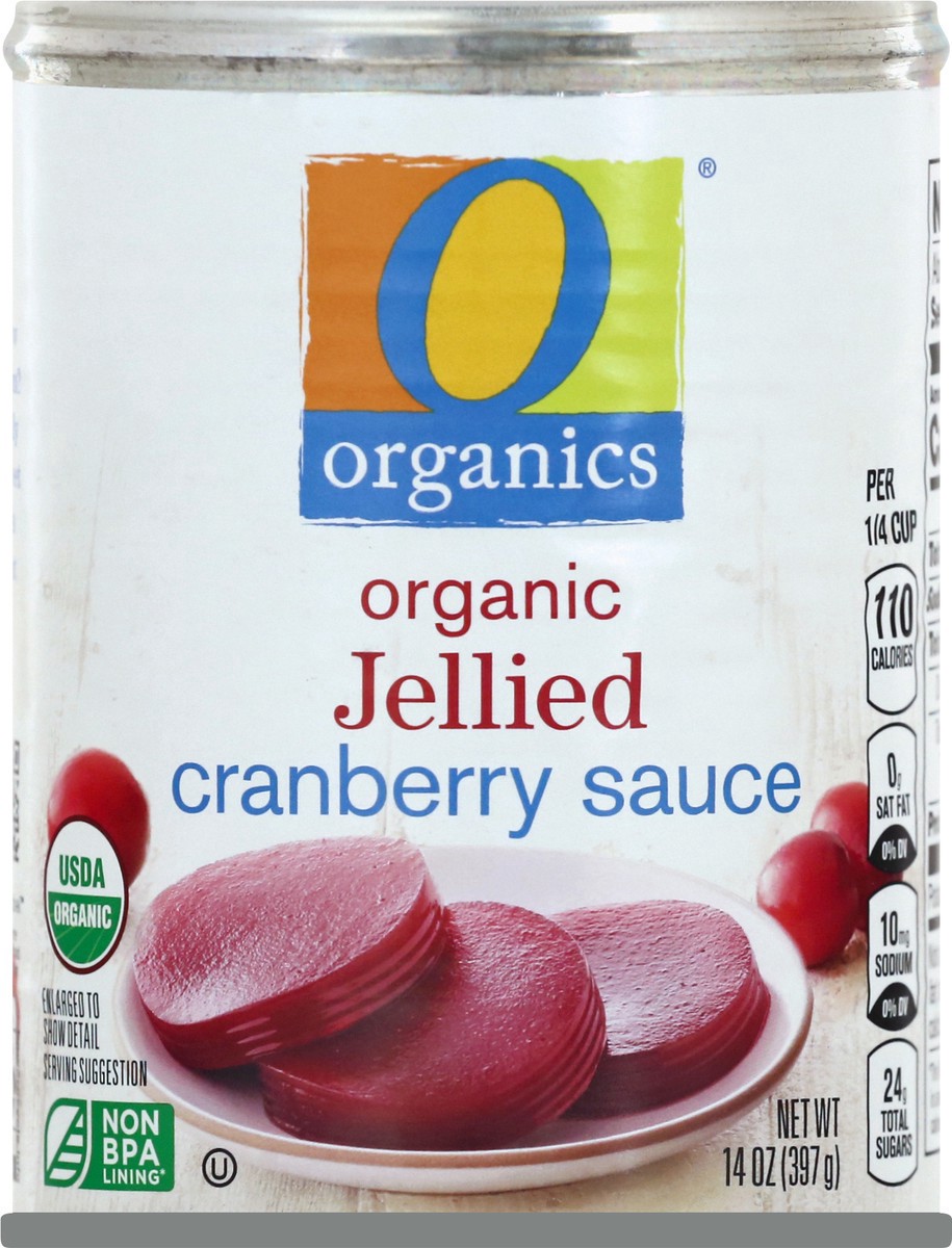 slide 6 of 9, O Organics Cranberry Sauce, Organic, Jellied, 14 oz
