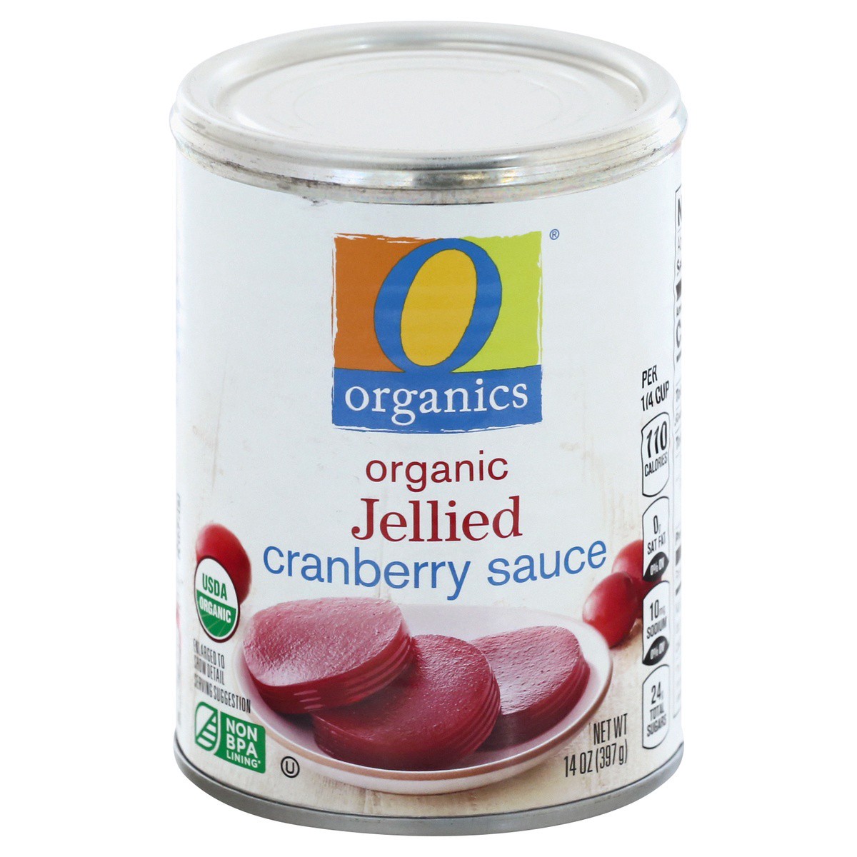 slide 1 of 9, O Organics Cranberry Sauce, Organic, Jellied, 14 oz