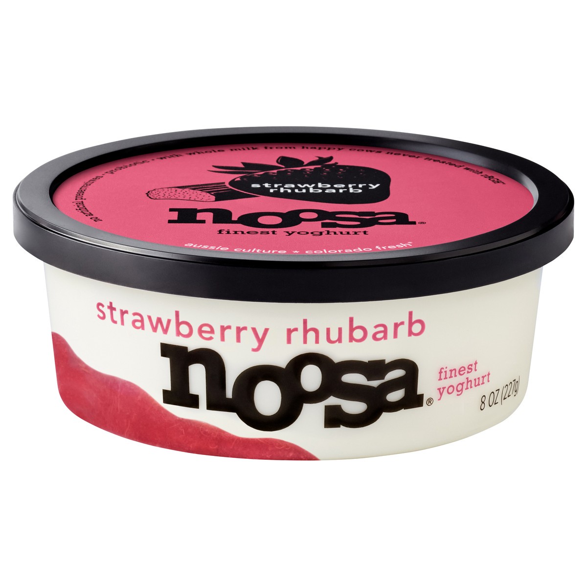 slide 1 of 2, Noosa Strawberry Rhubarb Finest Yoghurt 8 oz, 8 oz