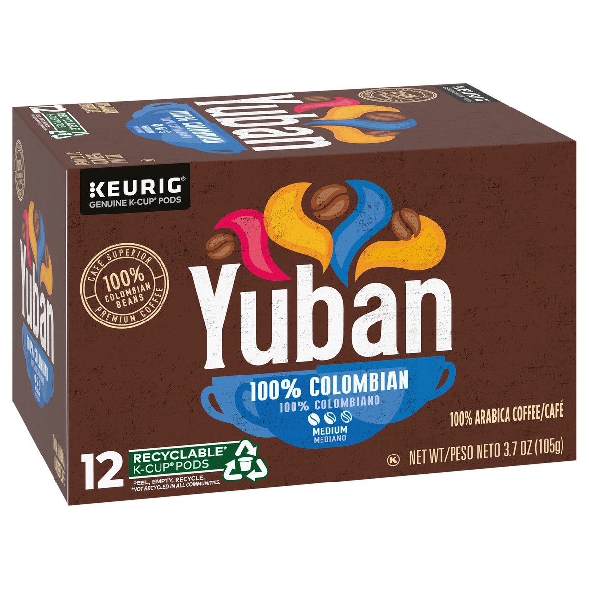 slide 7 of 12, Yuban 100% Colombian Medium Roast K-Cup Coffee Pods- 12 ct, 12 ct