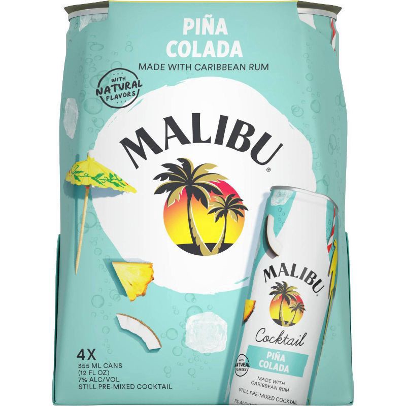 slide 1 of 29, Malibu Pina Colada 4pk/355ml Cans, 4 ct; 355 ml