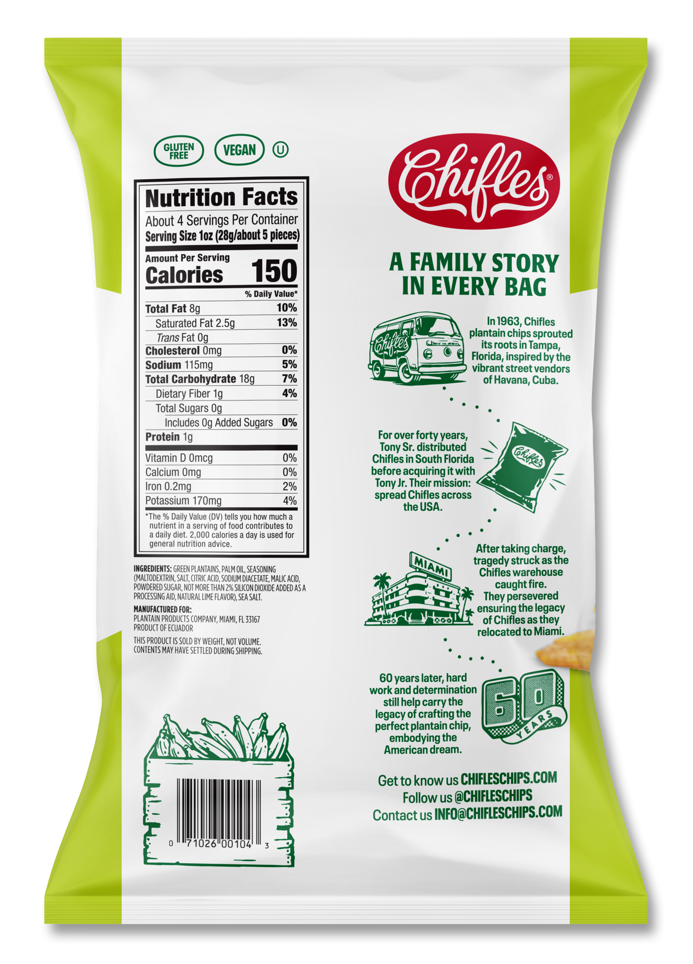 slide 2 of 2, NON BRAND Chifles Lime Tostones, 4 oz