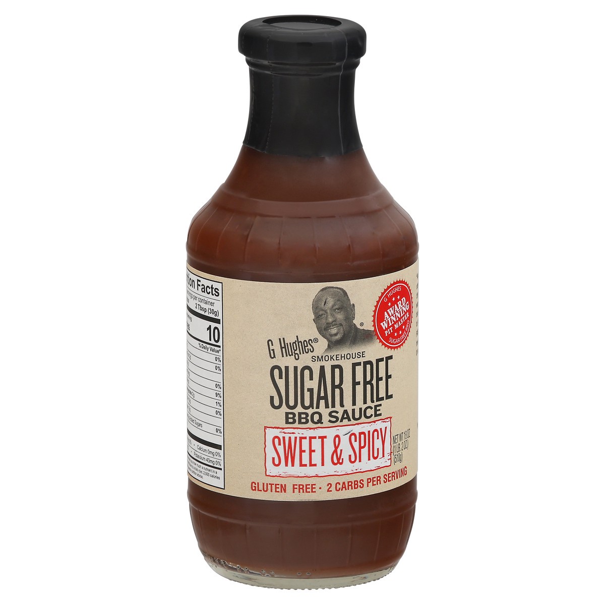 slide 2 of 14, G Hughes Sugar Free Sweet & Spicy BBQ Sauce 18 oz, 18 oz