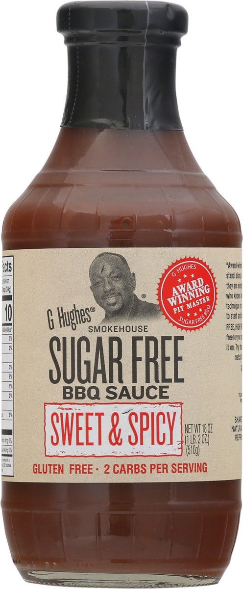 slide 10 of 14, G Hughes Sugar Free Sweet & Spicy BBQ Sauce 18 oz, 18 oz