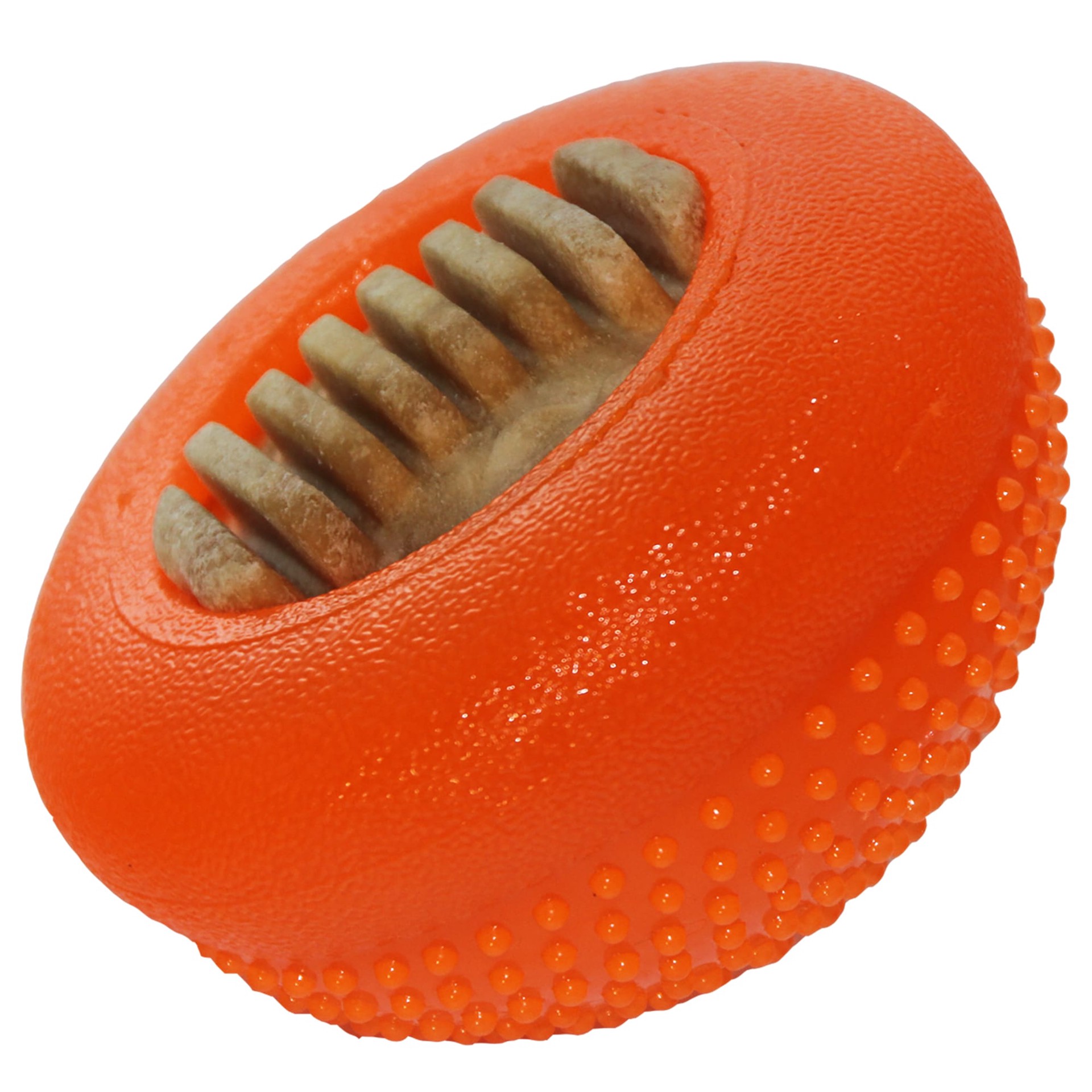 slide 1 of 5, Starmark Everlasting Bento Ball with Dental Treat in Orange, MED