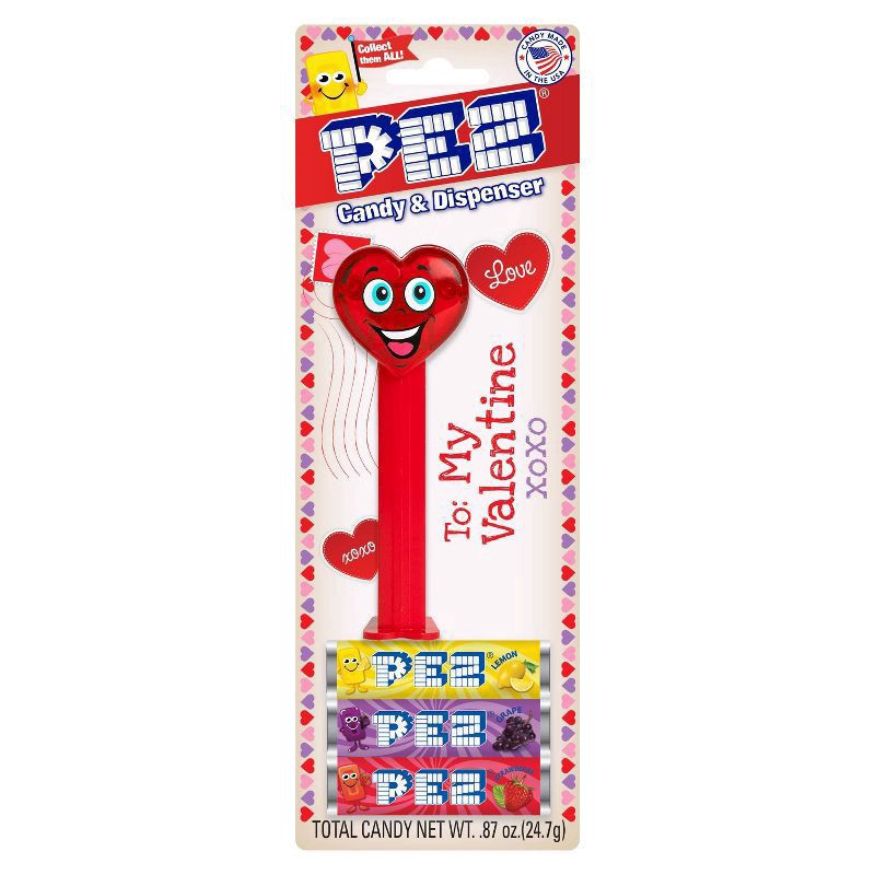 slide 1 of 4, PEZ Valentine's Dispenser (Packaging May Vary), 0.87 oz