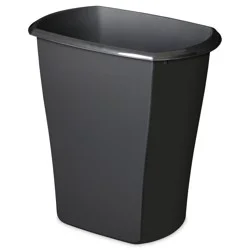 Sterilite Black Rectangular Waste Basket