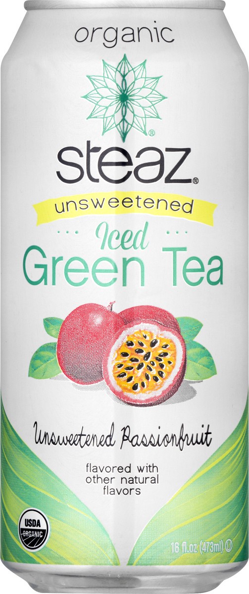 slide 2 of 12, Steaz Iced Unsweetened Passionfruit Green Tea 16 oz, 16 oz