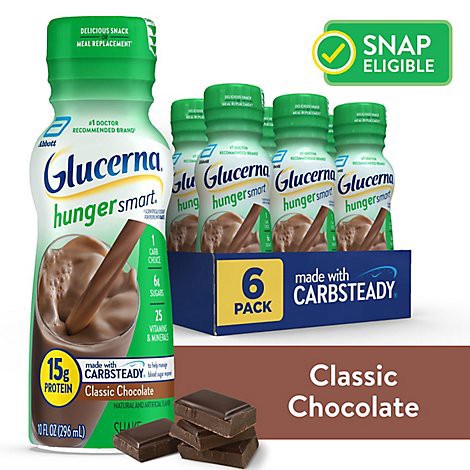 slide 1 of 1, Glucerna Hunger Smart Diabetes Nutritional Shake Ready To Drink Rich Chocolate - 6-10 Fl. Oz., 60 fl oz