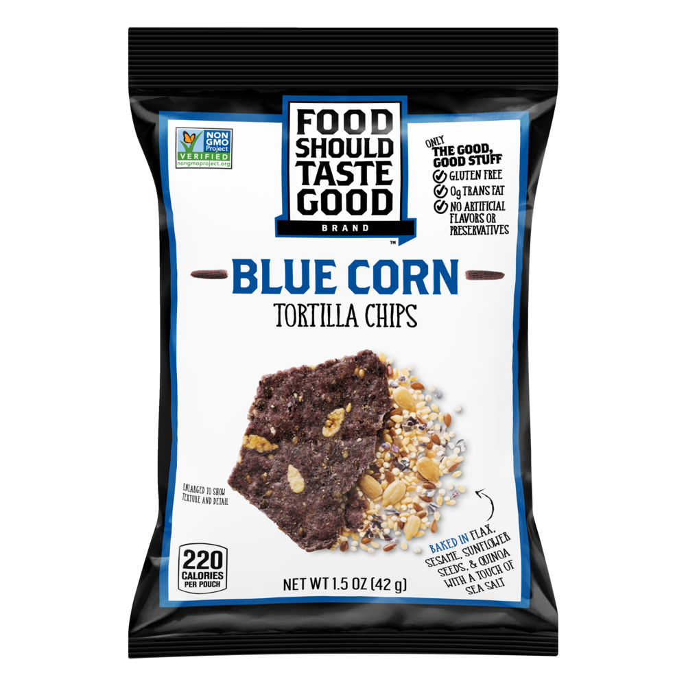 slide 1 of 1, Food Should Taste Good Blue Corn Tortilla Chips, 1.5 oz
