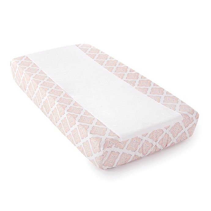 slide 1 of 2, Levtex Baby Heritage Geometric Changing Pad Cover - Blush, 1 ct