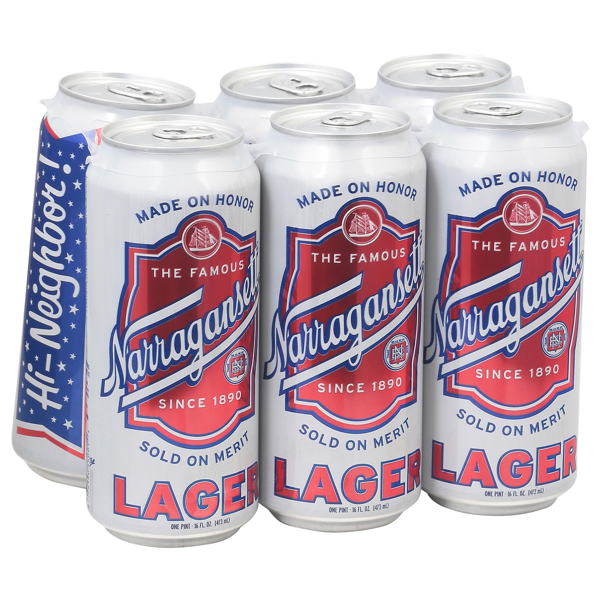 slide 2 of 11, Narragansett Lager Beer 6 - 1 pt Cans, 6 ct; 16 fl oz