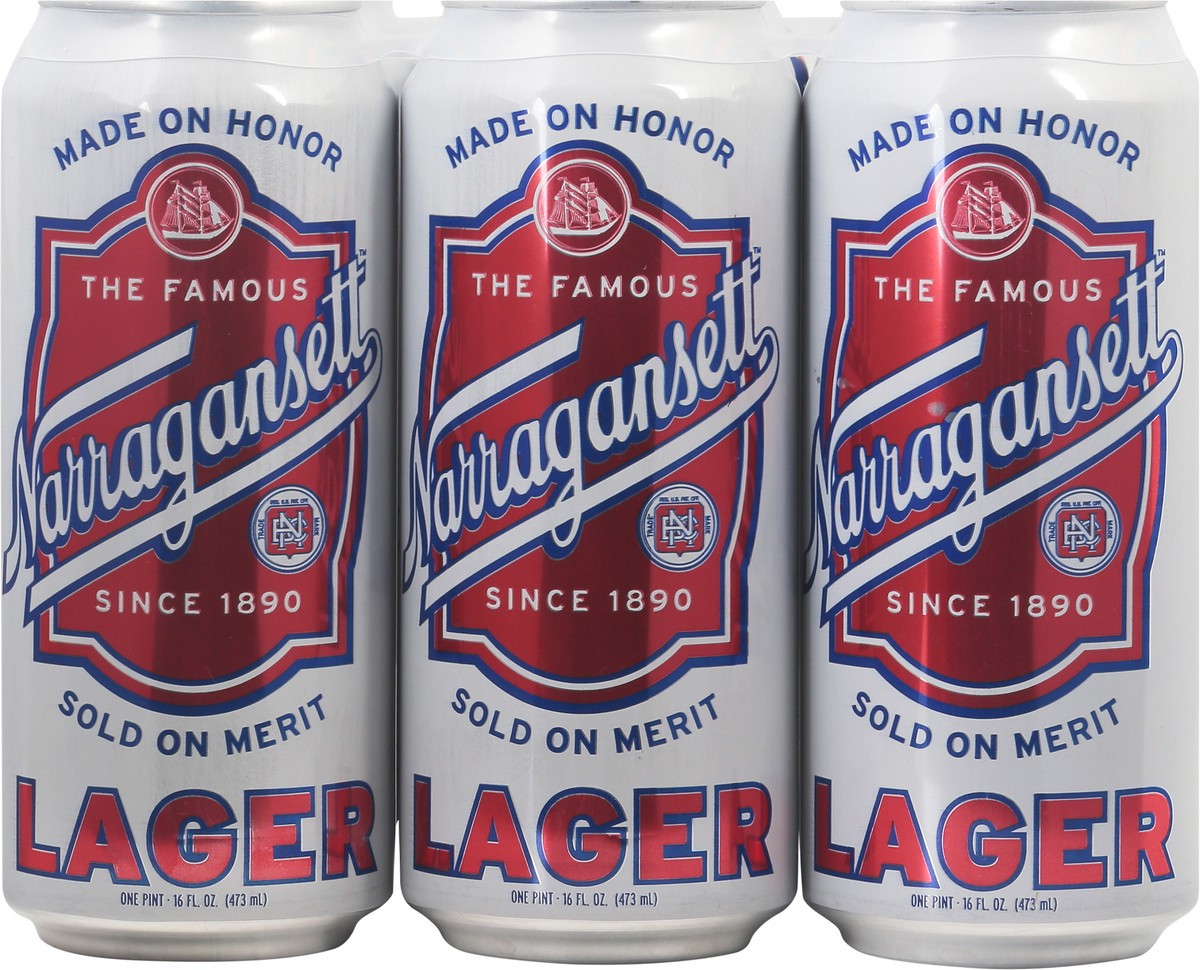 slide 4 of 11, Narragansett Lager Beer 6 - 1 pt Cans, 6 ct; 16 fl oz