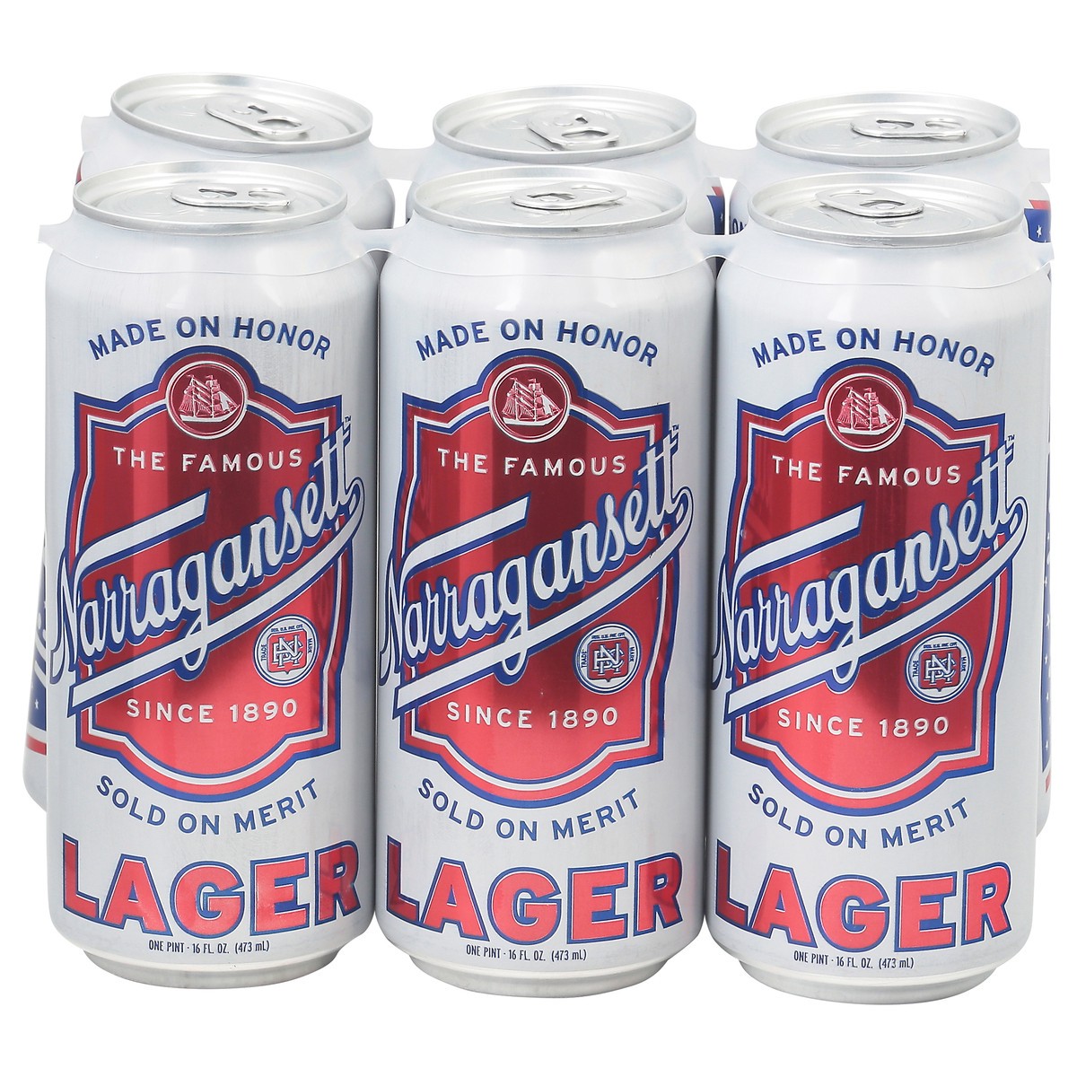 slide 11 of 11, Narragansett Lager Beer 6 - 1 pt Cans, 6 ct; 16 fl oz