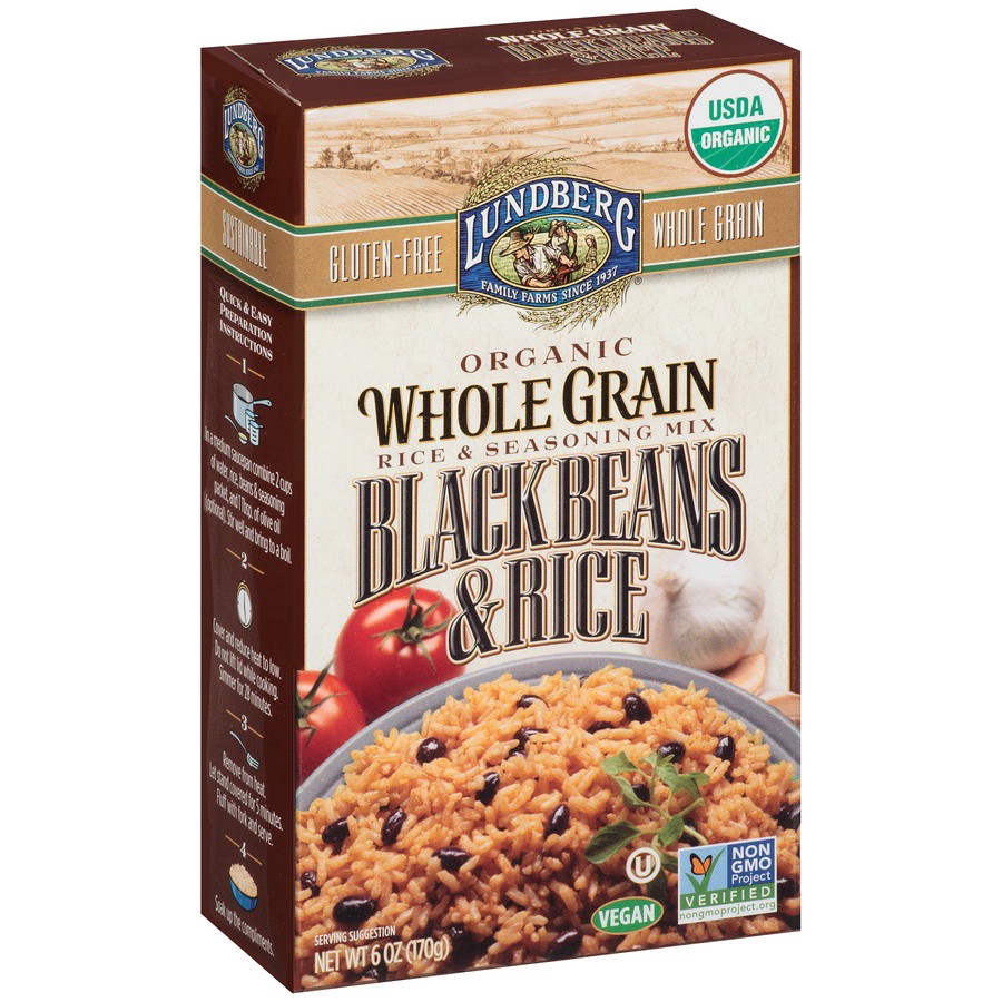 slide 2 of 8, Lundberg Organic Whole Grain Black Beans & Rice, 6 oz