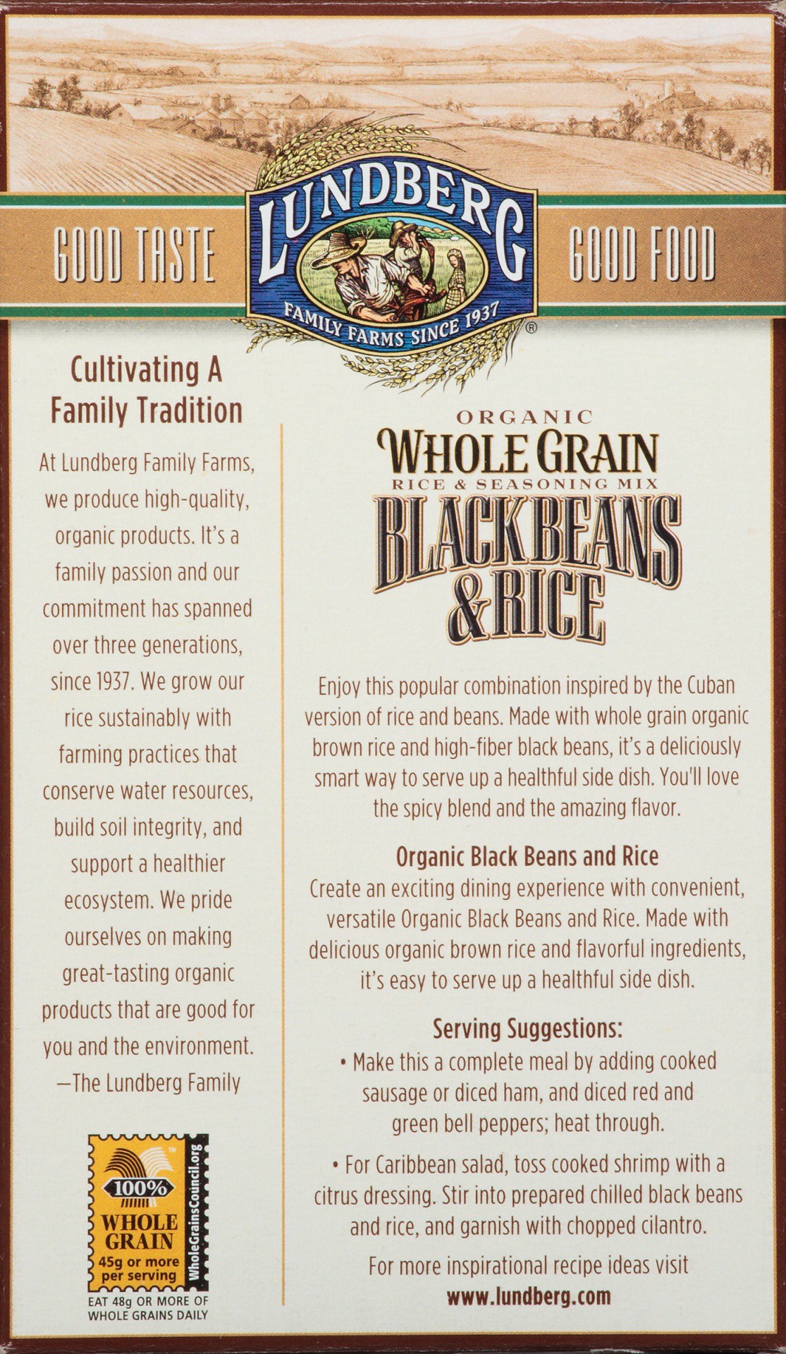 slide 6 of 8, Lundberg Organic Whole Grain Black Beans & Rice, 6 oz