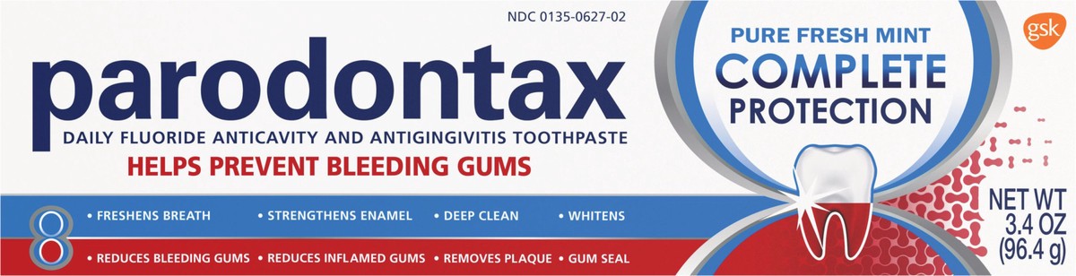 slide 6 of 9, Parodontax Complete Protection Gingivitis Toothpaste for Bleeding Gums, Pure Fresh Mint - 3.4 Ounces, 3.4 oz