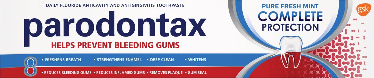 slide 9 of 9, Parodontax Complete Protection Gingivitis Toothpaste for Bleeding Gums, Pure Fresh Mint - 3.4 Ounces, 3.4 oz