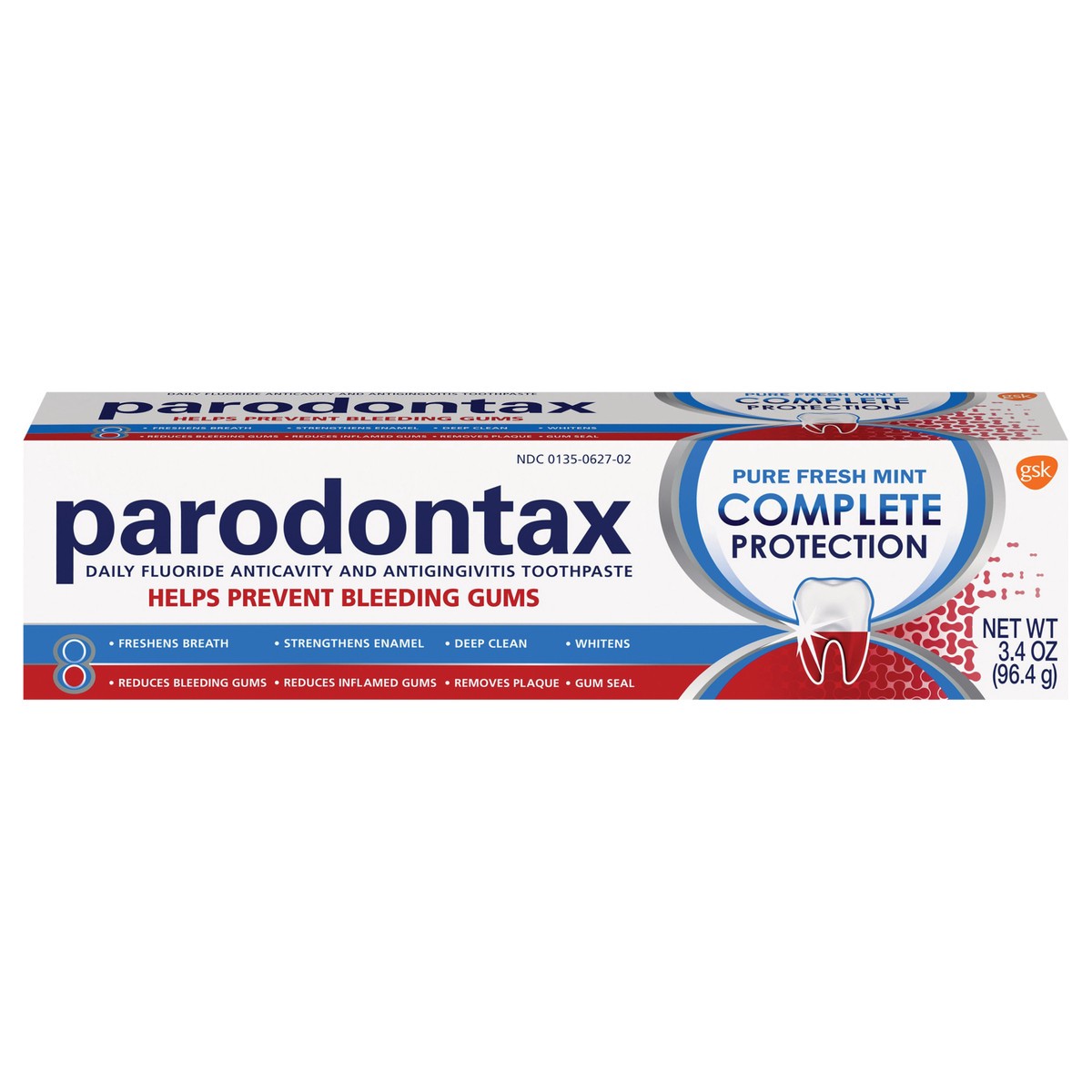 slide 1 of 9, Parodontax Complete Protection Gingivitis Toothpaste for Bleeding Gums, Pure Fresh Mint - 3.4 Ounces, 3.4 oz