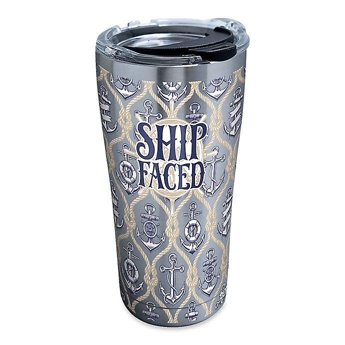 slide 1 of 1, Tervis Ship Faced Stainless Steel Tumbler with Lid, 20 oz