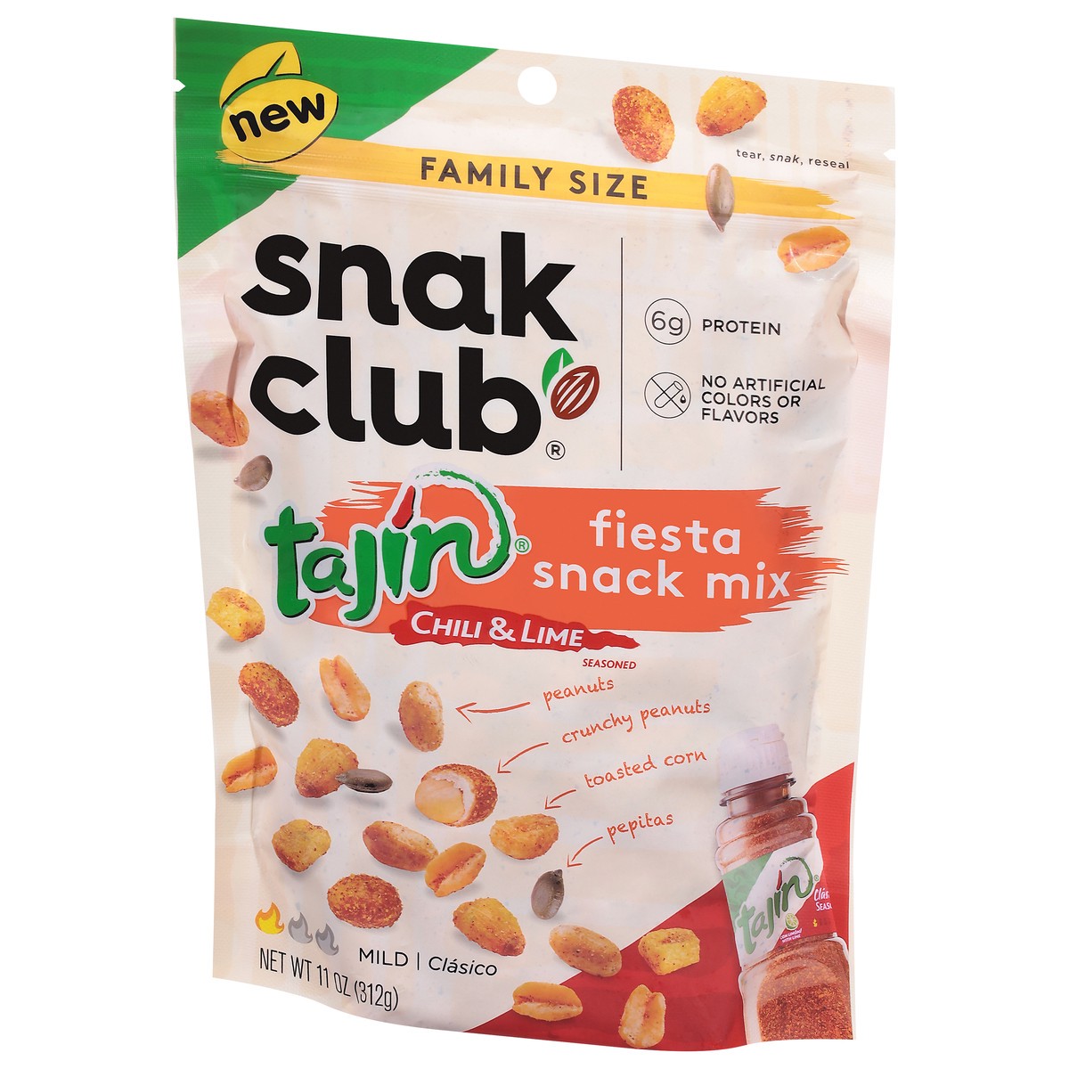 slide 11 of 14, Snak Club Family Size Tajin Fiesta Snack Mix, 11 oz