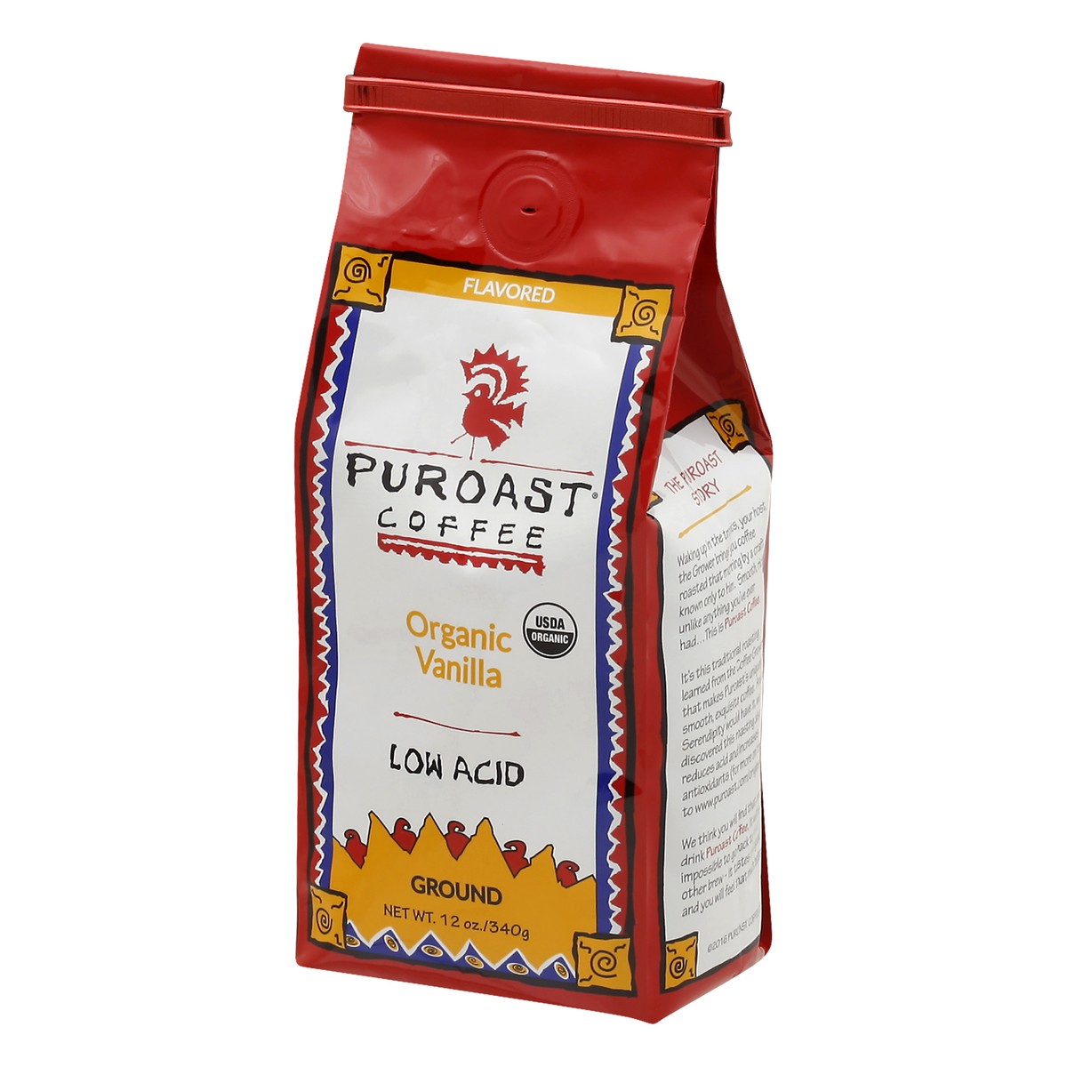 slide 3 of 9, Puroast Organic Low Acid Ground Vanilla Coffee 12 oz, 12 oz