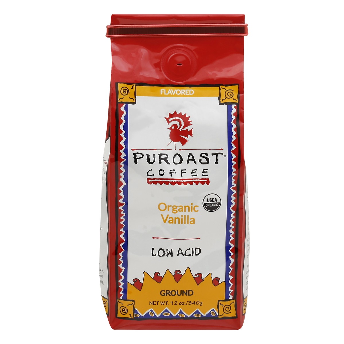 slide 1 of 9, Puroast Organic Low Acid Ground Vanilla Coffee 12 oz, 12 oz