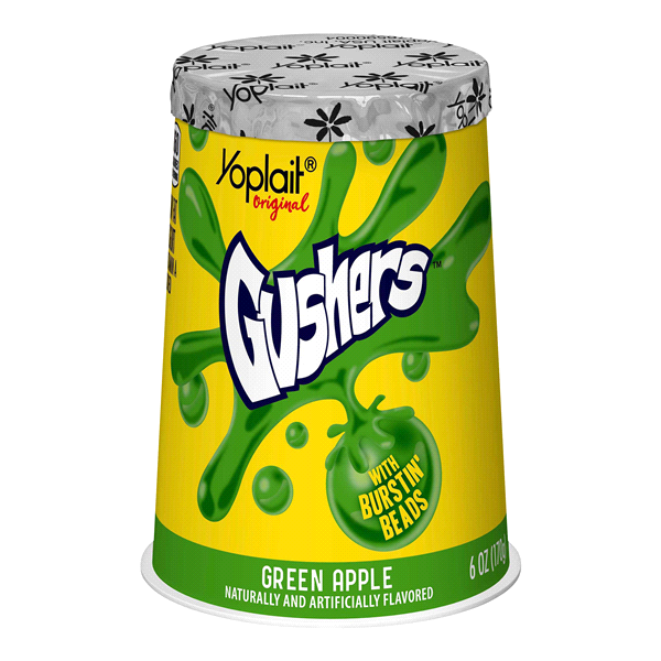 slide 1 of 1, Yoplait Original Low Fat Yogurt, Green Apple Gushers, 6 oz