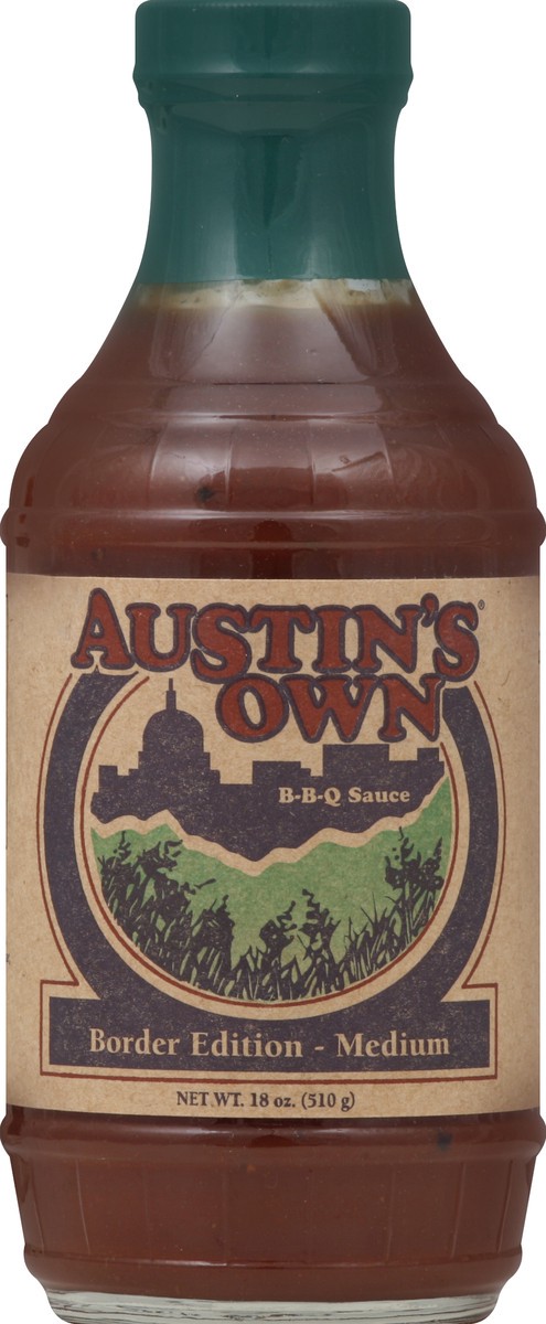 slide 1 of 2, Austin's Own Austins Own Bbq Sauce Border Edition Medium, 18 oz