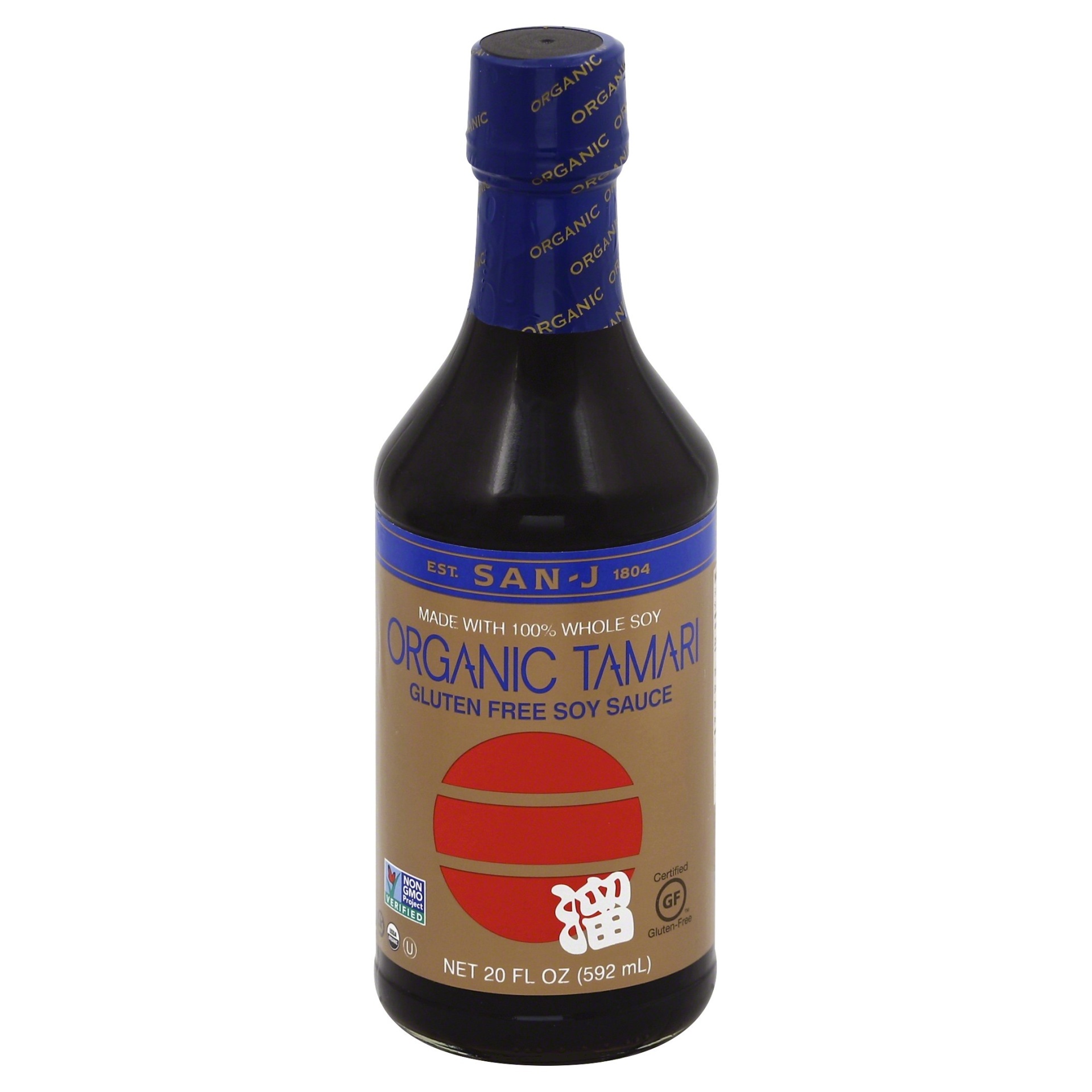 slide 1 of 1, San-J Organic Tamari Gluten Free Soy Sauce, 20 fl oz