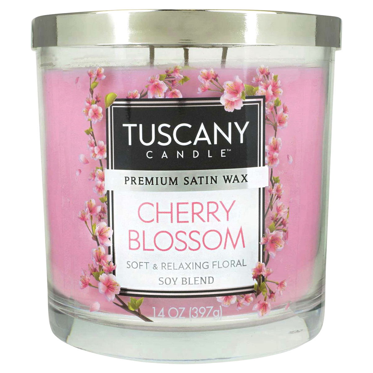 slide 1 of 7, Tuscany Candle Cherry Blossom Glass Jar Candle - Pink, 1 ct