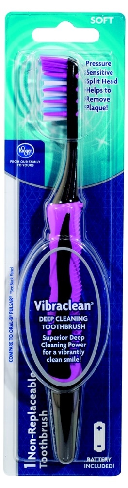 slide 1 of 1, Kroger Vibraclean Deep Cleaning Soft Toothbrush, 1 ct