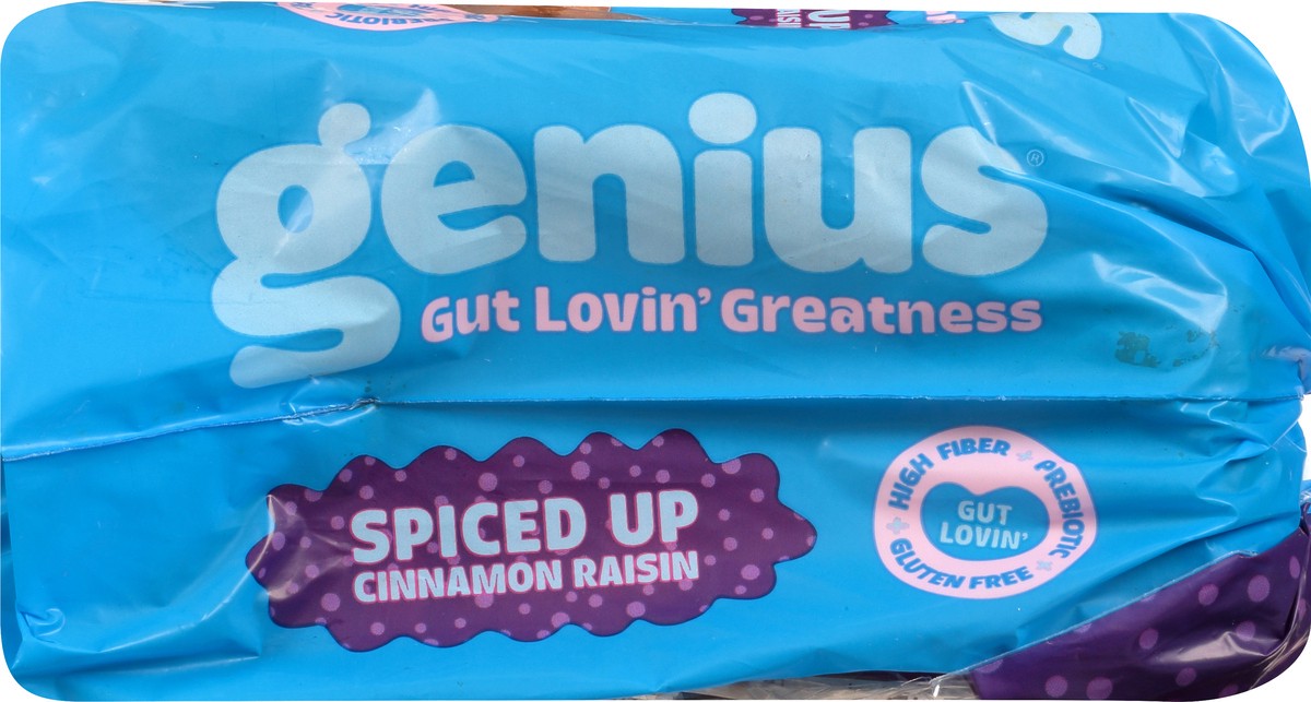 slide 3 of 9, Genius Bread, Cinnamon Raisin, Spiced Up, 14.1 oz