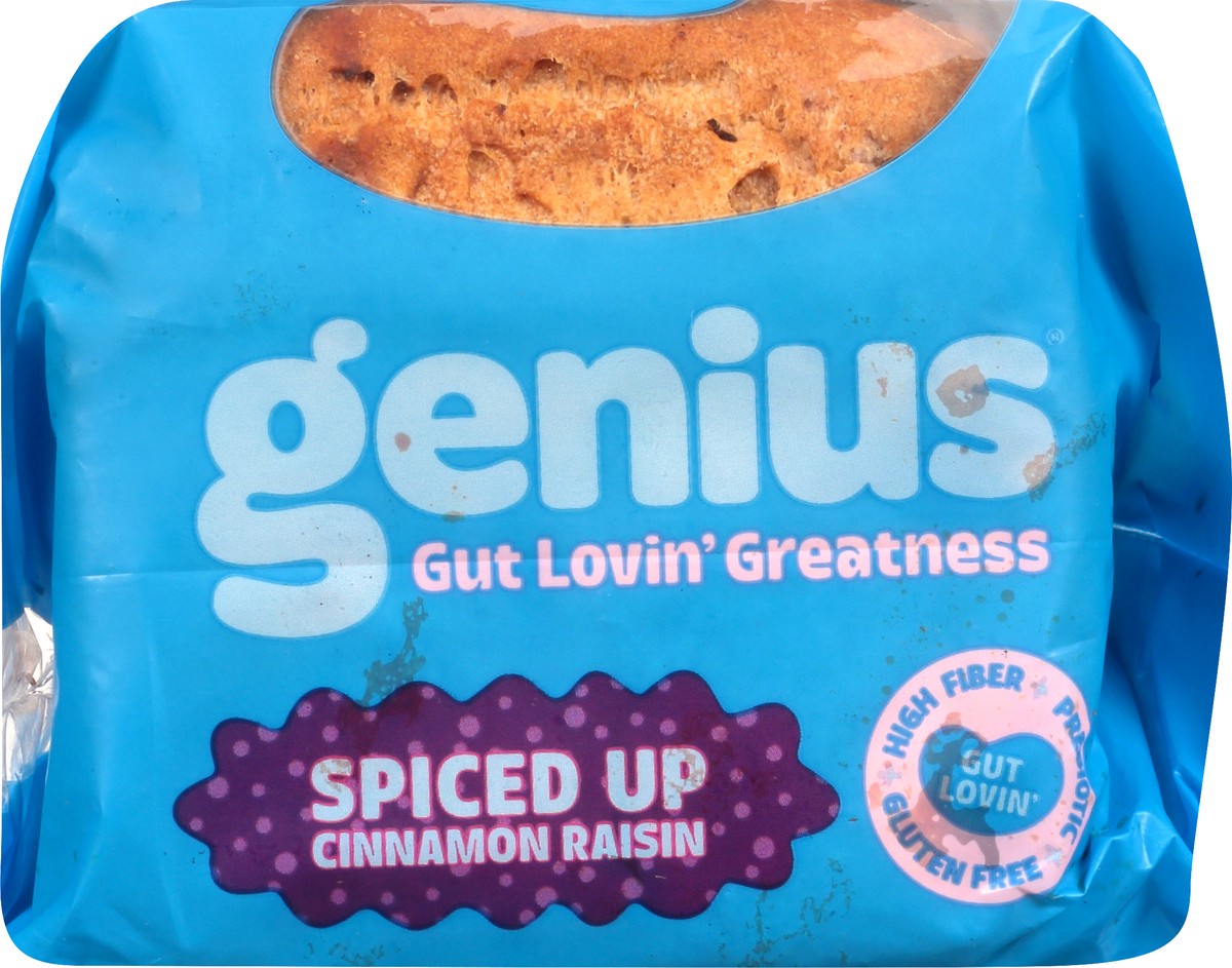 slide 1 of 9, Genius Bread, Cinnamon Raisin, Spiced Up, 14.1 oz