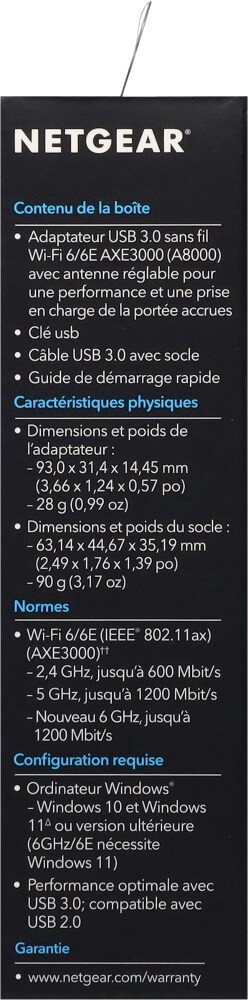 slide 5 of 6, NETGEAR Nighthawk AXE3000 Tri-Band WiFi USB Adapter 1 ea, 1 ct