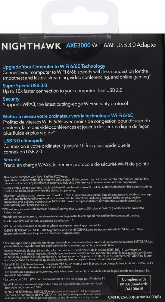 slide 4 of 6, NETGEAR Nighthawk AXE3000 Tri-Band WiFi USB Adapter 1 ea, 1 ct