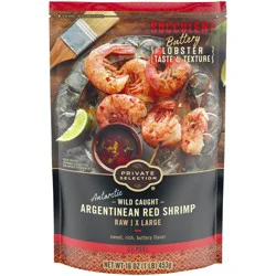 Private Selection Wild Caught Argentinean Red Raw Extra Large Easy Peel Shrimp