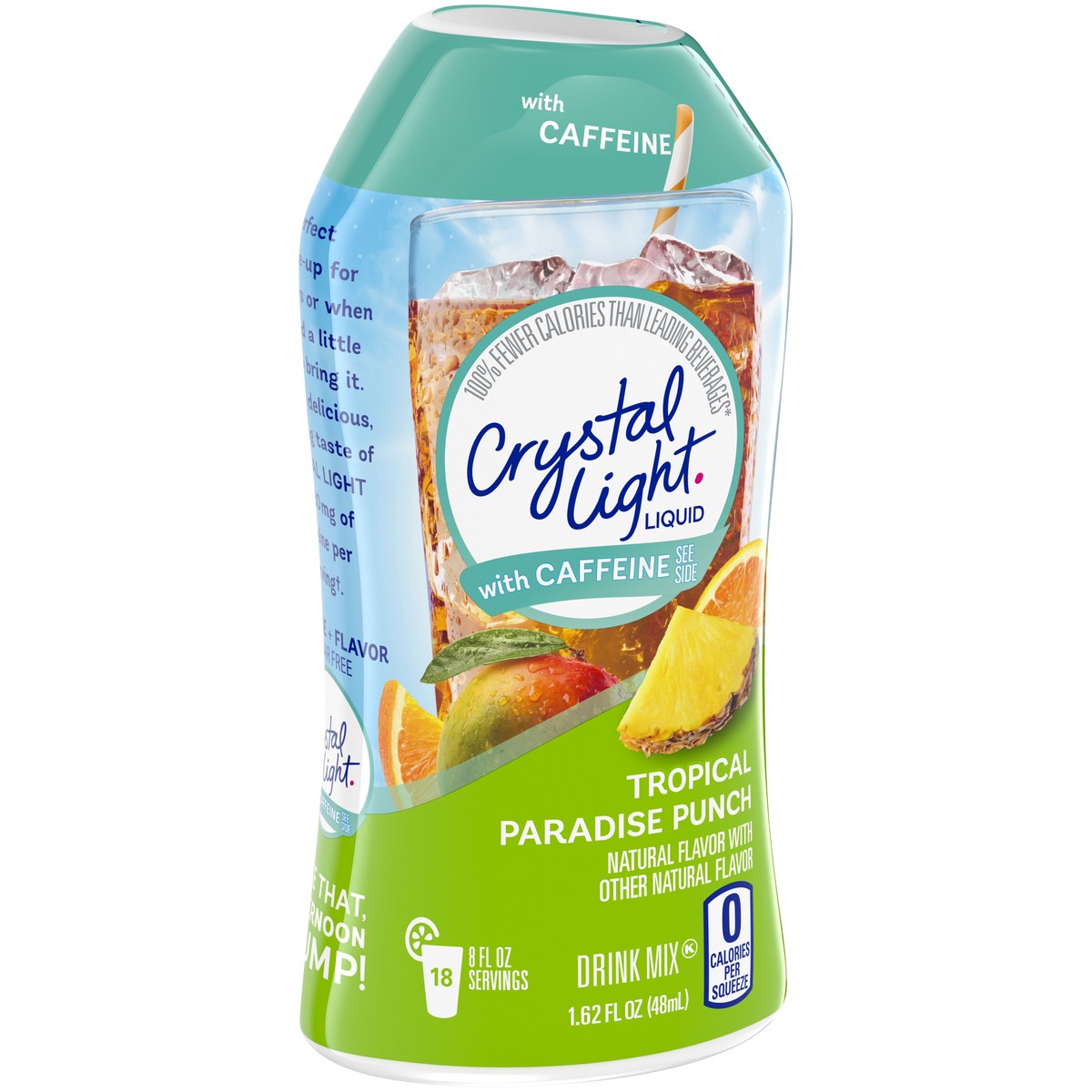 slide 3 of 9, Crystal Light Liquid Tropical Paradise Punch Naturally Flavored Drink Mix with Caffeine, 1.62 fl oz Bottle, 1.62 fl oz