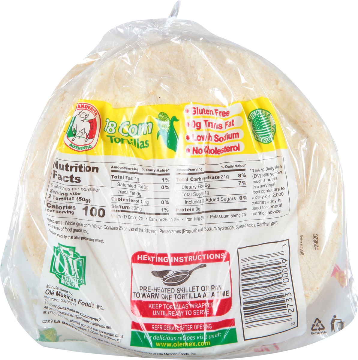 slide 4 of 13, La Banderita White Corn Tortillas 18 ea, 18 ct