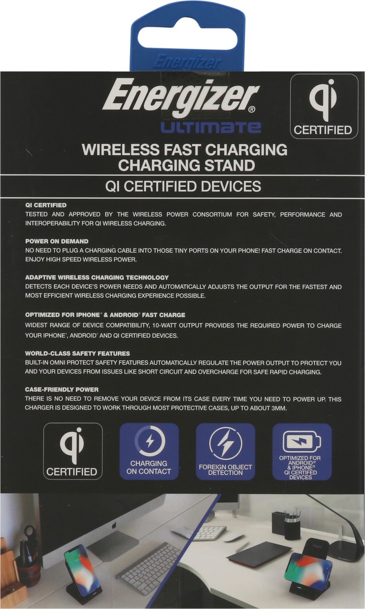 slide 9 of 9, Energizer Ultimate 10 Watt Fast Charging Wireless Charging Stand 1 ea, 1 ct