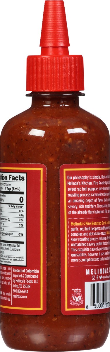 slide 8 of 9, Melinda's Fire Roasted Habanero Garlic Sauce, 12 oz