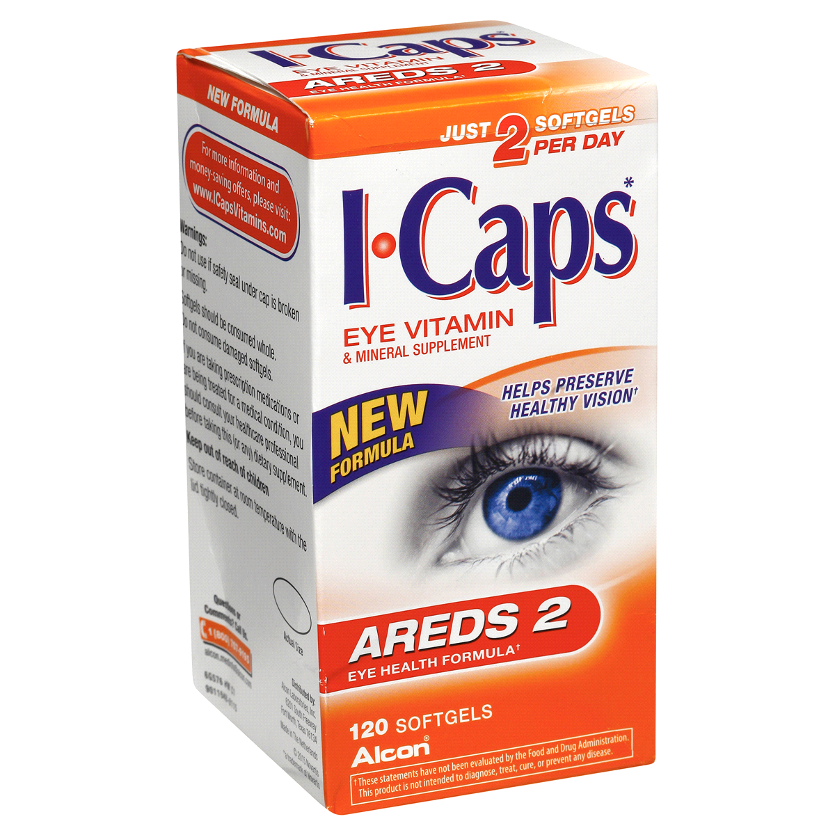slide 5 of 7, Alcon I-Caps Eye Vitamin AREDS 2 Formula Softgels, 120 ct
