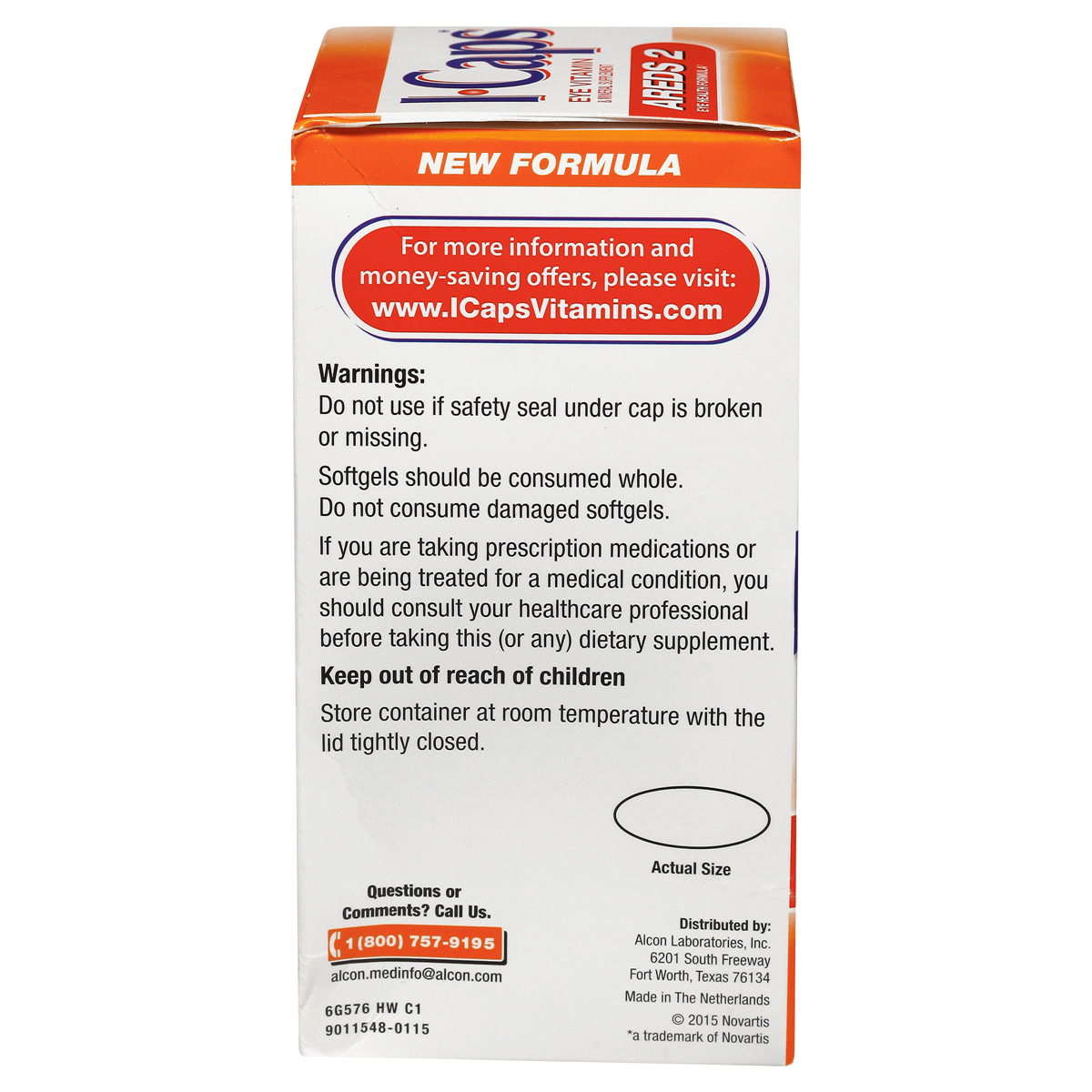 slide 6 of 7, Alcon I-Caps Eye Vitamin AREDS 2 Formula Softgels, 120 ct